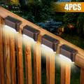 4pcs LED Solar Deck Lights Fence Post Solar Lights for Patio Pool Stairs Step and Pathway Weatherproof LED Deck Lights Auto on/off Solar Powered Outdoor Lights White Light