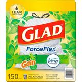 Glad ForceFlex Tall Kitchen White Trash Bags Original Scent (13 Gal. 150 Ct.)