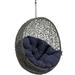 Pemberly Row Modern Metal Outdoor Swing Chair without Stand in Gray/Navy