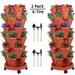 Stackable Planter 6-Tier with Wheels and Tools Indoor Outdoor Gardening Pots - Vertical Garden Planter-Pack of 2