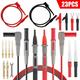 TSV 23pcs Multimeter Leads Kit Red and Black Silicone Multimeter Test Lead Kit with Replaceable Gold-Plated Probe Compatible with Multimeter Clamp Meter Test Instrument