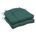 Arden Selections Outdoor Wicker Chair Cushion 2 pack 18 x 20 Peacock Blue Green Texture