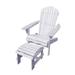 W Home 27 in. Adirondack Chair with Ottoman White