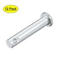 Single Hole Clevis Pins -6mm x 25mm Flat Head Zinc-Plating Solid Steel Link Hinge Pin 12Pcs