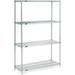 Nexel 4 Tier Wire Shelving Starter Unit Stainless Steel 72 W x 21 D x 63 H