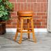 DTY Indoor Living Creede Backless Swivel Stool Natural Finish 30 Bar Height Saddle Leather Seat