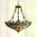 Robert Louis Tiffany Bronze Pendant Chandelier 22 Wide Rustic Floral Garden Stained Glass 3-Light Fixture for Dining Room House Foyer Kitchen Island