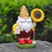 MOOSUP Sunflower Gnome Statue -Sunflower Garden Gnome Statues for Outside Decorations World Bee Day Fairy Dwarf Figurine Resin Art for Patio Lawn Yard Decoration