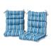 Sapphire Stripe 44 x 22 in. Outdoor High Back Chair Cushion (set of 2) by Greendale Home Fashions