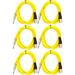 Seismic Audio SATRXL-M6 6 Pack of Yellow 6 Foot XLR Male to TRS Patch Cables