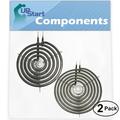 2-Pack Replacement for General Electric LEB326GT4WH 8 inch 6 Turns & 6 inch 5 Turns Surface Burner Elements - Compatible with General Electric WB30M1 & WB30M2 Heating Element for Range