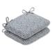 Pillow Perfect Outdoor/ Indoor Herringbone Slate Rounded Corners Seat Cushion (Set of 2)