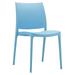 32 Blue Resin Solid Weather Resistant Outdoor Dining Chair