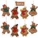 8pcs Wooden Gingerbread Man Hanging Ornaments- Xmas Gingerbread Man Doll Pendants In 4 Styles Decorative Christmas Hanging Supp