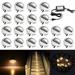 QACA 20 Pack LED Stair Lights Kit Low Voltage Landscape Lights Waterproof IP65 Outdoor 1-2/5 Recessed Wood LED Deck Lighting Yard Garden Patio Step Landscape Pathway Decor Lamps Warm White