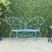 Alpine Corporation Outdoor or Indoor Steel Butterfly Garden Bench Blue