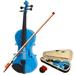 Veryke Violin for Kids New 4/4 Acoustic Violin for Boys and Girls Solid Wood Violin with Case and Bow Black Violin Outfit Set for Beginners - Blue