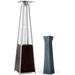 PAMAPIC Patio heater 42000 BTU Stainless Steel Pyramid Patio heater with Cover Outdoor Propane Heater on Wheels Easily Move Glass Tube Patio Heater great for backyards restaurant cafeteria etc.