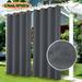 LiveGo Blackout Outdoor Patio Curtains - Weatherproof Sun Blocking UV and Fade Resistant Cabana Grommet Top Curtains for Gazebo Front Porch Pergola Yard 52*108 in 2 Panel Dark gray