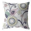 HomeRoots 412478 20 in. White & Yellow Floral Indoor & Outdoor Throw Pillow Multi Color