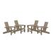 DuroGreen Aria Adirondack Chairs Made With All-Weather Tangentwood Set of 4 Oversized High End Patio Furniture for Porch Lawn Deck Fire Pit No Maintenance Made in the USA Weathered Wood