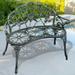 Outdoor Cast Aluminum Patio Bench Antique Rose