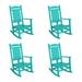 WestinTrends Malibu Outdoor Rocking Chair Set of 4 All Weather Poly Lumber Adirondack Rocker Chair with High Back 350 Lbs Support Patio Rocking Chair for Porch Deck Garden Lawn Turquoise