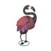 Gerson Pink Flamingo Polka Dot Metal LED Lighted Solar Garden Statue