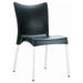 33.25 Black and White Stackable Outdoor Patio Dining Chair