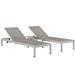 Pemberly Row 3 Piece Outdoor Patio Aluminum Set in Silver Gray