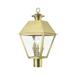 Livex Lighting 3 Light Outdoor Large Post Top Lantern In Natural Brass 27219-08