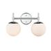 Millennium Lighting 929 Lighting 2 Light Bathroom Vanity Fixture with Opal Glass Shades Chrome Chrome Polished