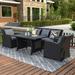 Baytocare Outdoor Patio Furniture Set 4-Piece Conversation Set Black Wicker Furniture Sofa Set with Dark Grey Cushions