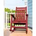 SERWALL Outdoor HDPE Plastic Rocking Chair Set 2 Pieces Rockers Red