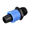 Uxcell Drip Irrigation Coupling G1/2 Male 16mm Barbed Locking Fitting Blue 10 Pack