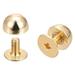 8x5mm Screw Back Rivets Solid Round Head Leather Studs Gold Tone 20 Pack