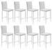 Nopurs Bar Stools Set of 8 Modern Faux Leather Barstools Counter Height Bar Chairs with Back and Footrest 26 Inch Counter Stools for Pub Kitchen Island White