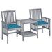 vidaXL Patio Bistro Set Table and Chairs Conversation Set Solid Acacia Wood