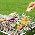 Portable Fish Grill Basket BBQ Grilling Basket for Outdoor Grill Rustproof 304 Stainless Steel Grill Accessories BBQ Tool