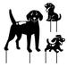 3PCS Acrylic Decorative Black Dog Silhouette Stakes for Lawn Yard Garden Art