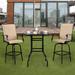 Cfowner 31 x 31 x 40 Bar Table Outdoor table Wrought Iron Glass High Table furniture Outdoor Patio Table Black