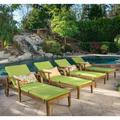 Christopher Knight Home Perla Outdoor Wood Chaise Lounges (Set of 4) by Green