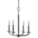 Woodbridge Lighting Lola 4-light Steel Metal Chandelier in Satin Nickel