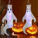 Halloween Ghost Windsocks with LED Light Halloween Wind Socks Flag Outdoor Ghost Hanging Decorations for Party Home Outdoor Decor