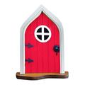 Fairy Gnome Home Door Miniature Fairy Garden Door with Windows for Trees Decoration Yard Art Garden Sculpture Decoration Ornaments Accessories