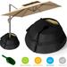 Atopoler Umbrella Base Weight Bag Round 600D Heavy Duty Sand Bags Weatherproof Parasol Umbrella Stand Base Black Outdoor Umbrella Holder with Shovel for Umbrella Outdoor Courtyard