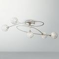 Possini Euro Design Orella Modern Ceiling Light Semi Flush Mount Fixture 28 1/2 Wide Brushed Nickel 5-Light Crystal Globe for Bedroom Kitchen Hallway