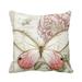 18 x 18 in. Butterfly Square Indoor & Outdoor Throw Pillow with Cover Antique Pink