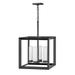 4 Light Medium Outdoor Low Voltage Hanging Lantern in Craftsman-Industrial Style 18.25 inches Wide By 28.25 inches High-Brushed Graphite Finish-Led