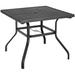 Gymax Square Patio Dining Table Metal 4-Person Outdoor Table w/ Umbrella Hole